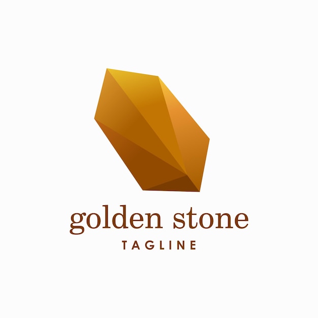 Gouden steen Logo-ontwerpen, sieraden logo sjabloonpictogram, geometrische diamant logo