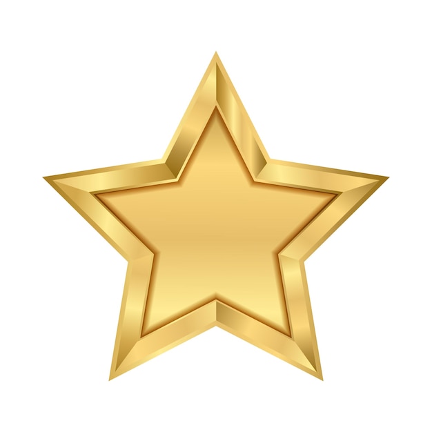 Gouden ster gescheiden op witte achtergrond