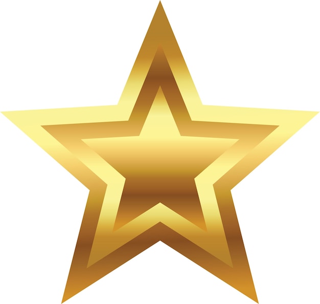 Gouden ster met op transparante achtergrond