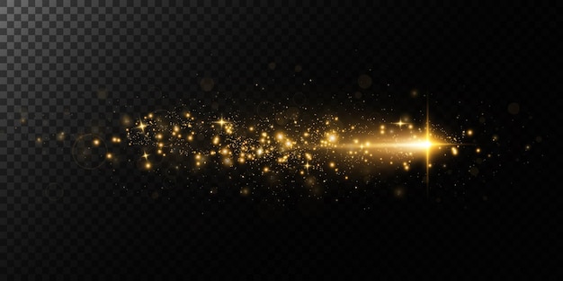 Gouden ster op een transparante achtergrond het effect van gloed en lichtstralen gloeiende lichten sunvector