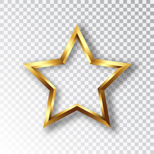 Gouden ster schittert op transparante achtergrond Realistische gouden ster backgroundDesign element