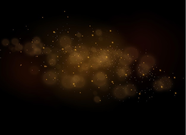 gouden sterren schijnen met speciaal licht Sprankelende magische stofdeeltjes dust