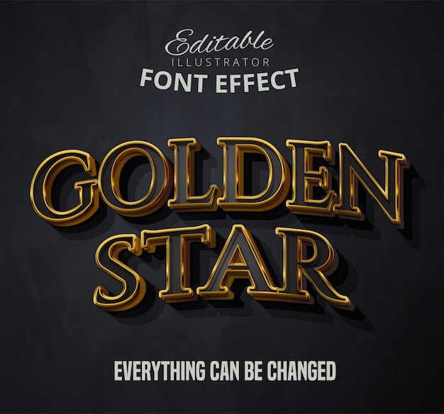 Gouden stertekst, bewerkbaar lettertype-effect