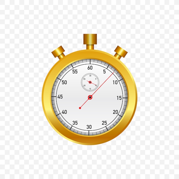 Gouden stopwatch. oude mechanische chronometer. illustratie.