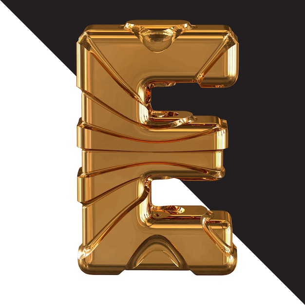 Gouden symbool met gouden riemen letter e