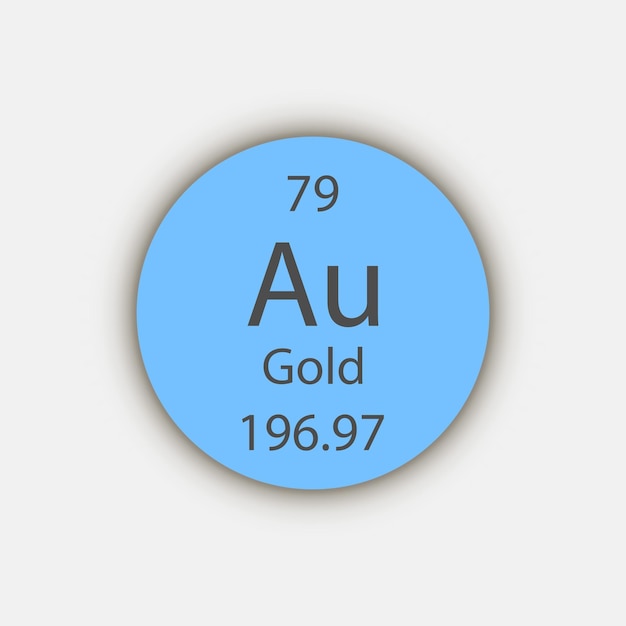 Gouden symbool Scheikundig element van het periodiek systeem Vectorillustratie