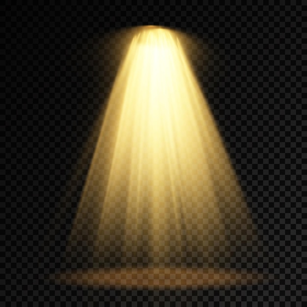 Gouden toneelverlichting schijnwerperscène gele projector lichteffecten felgele verlichting