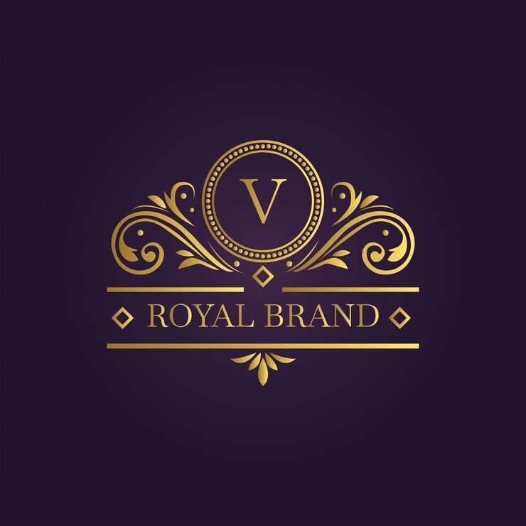 Vector gouden v monogram koninklijk merklogo