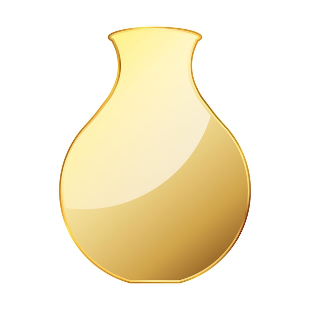 Gouden vaas glanzende gouden vaas geïsoleerd op een witte achtergrond