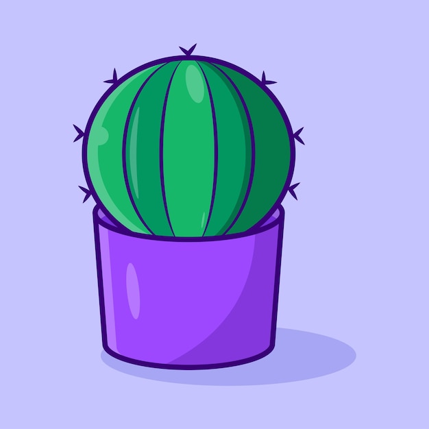 gouden vat cactus plant Vector Flat Icon Flat Design