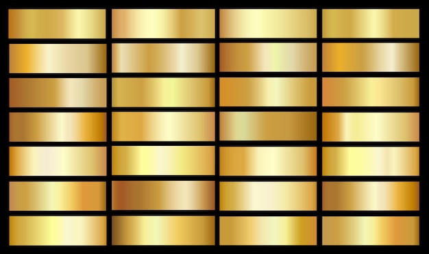 Gouden verlopen sjabloon. vector goud metallic effect