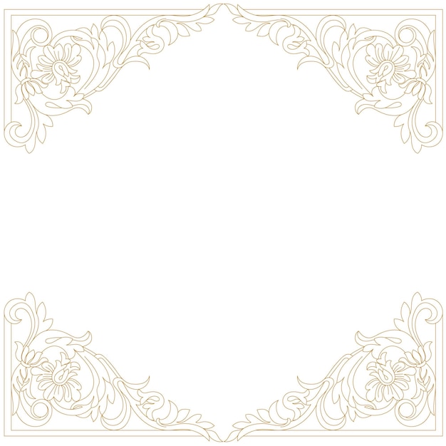 Gouden vintage frame gravure met retro ornament patroon in antieke barokstijl