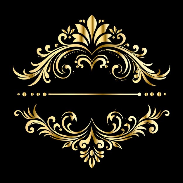 Gouden vintage frame in barokke stijl Versierd element voor ontwerp Vector illustratie