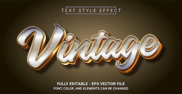 Gouden vintage tekststijleffect Bewerkbare grafische tekstsjabloon