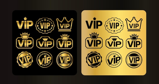 Gouden vip-badges - elite en luxe vip-pictogram