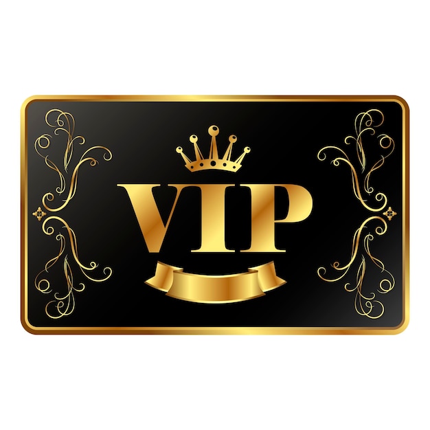 Gouden VIP-banner met kroon en elegant patroon