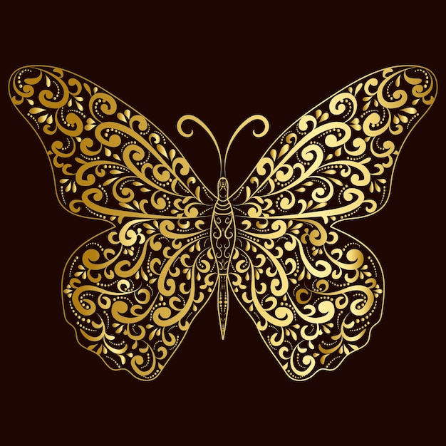 Gouden vlinderkunstontwerp