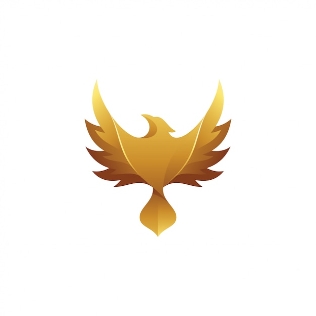 Gouden vogel eagle falcon hawk wing-logo