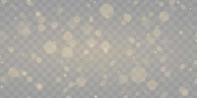 Gouden wazig sterrenstof Wazig lichteffect Onscherpe schittering bokeh Geel stof vonken sterren vector
