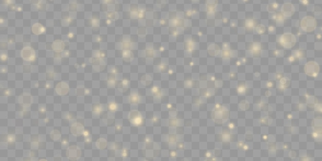 Gouden wazig sterrenstof Wazig lichteffect Onscherpe schittering bokeh Geel stof vonken sterren vector