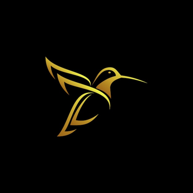 Gouden zoemende vogel-logo