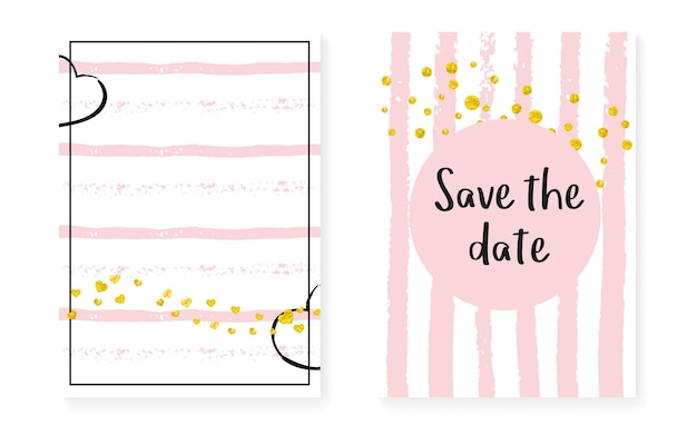 Goudfolie Shimmer Save Date Illustratie Set