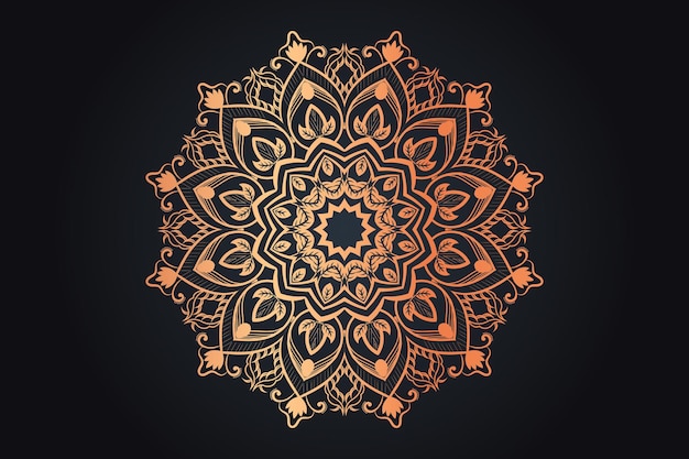 Goudkleurig luxe siermandala-ontwerp