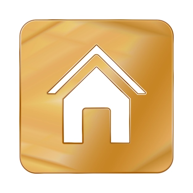 Goudkleurig metaal Chrome web icon home