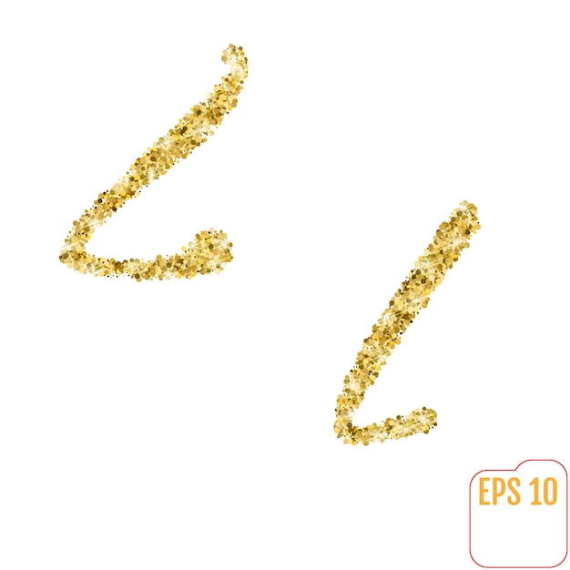 Goudkoorts Goud alfabetische letter L Vector gouden alfabet lettertype met gouden glitter Letter L op witte achtergrond