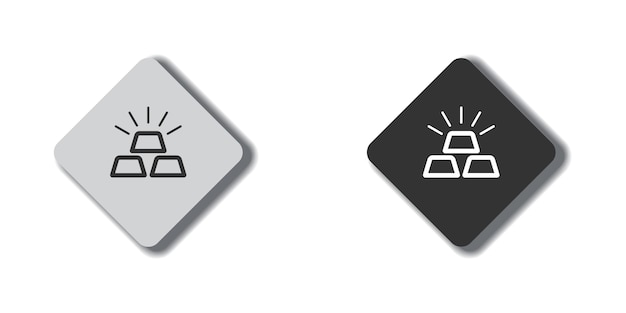 Goudstaafpictogram zakelijk en handelssymbool platte knoppen met schaduw