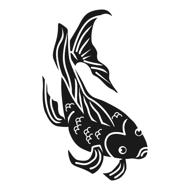 Goudvis bovenaanzicht pictogram Eenvoudige illustratie van goudvis bovenaanzicht vector pictogram voor webdesign geïsoleerd op een witte achtergrond