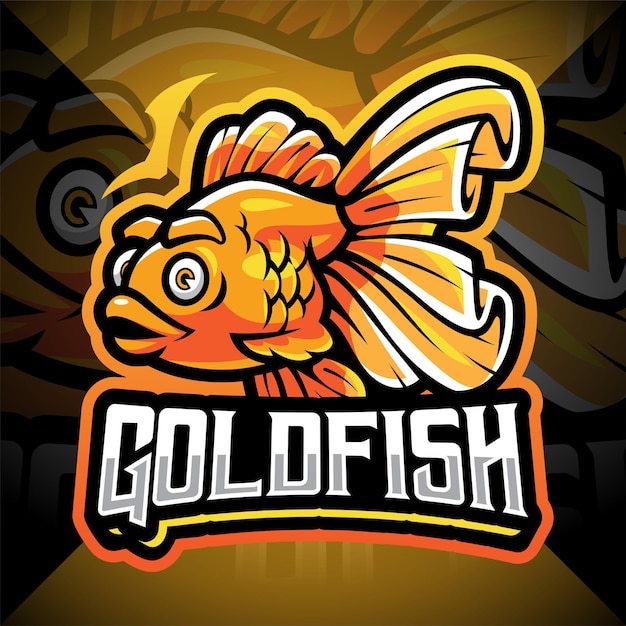 Goudvis esport mascotte logo ontwerp