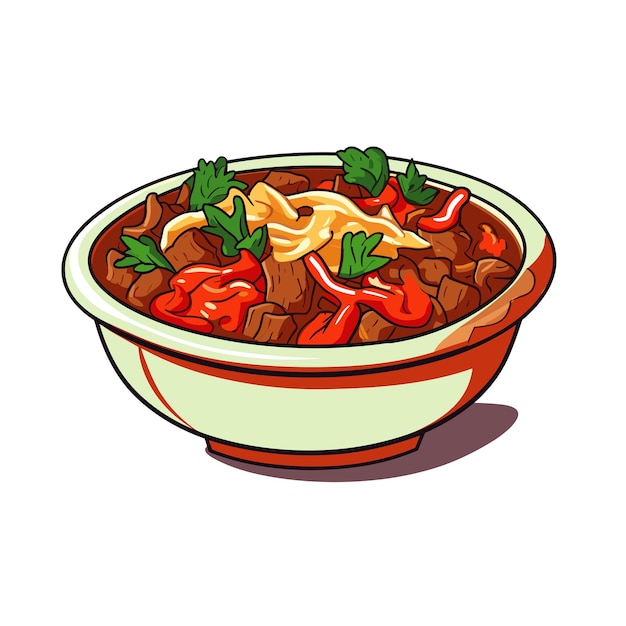 Vector goulash hungary foodcartoon vector illustrator