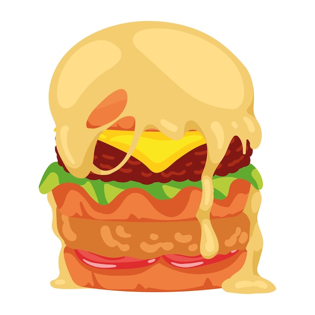 Gourmet burger and cheese isolated