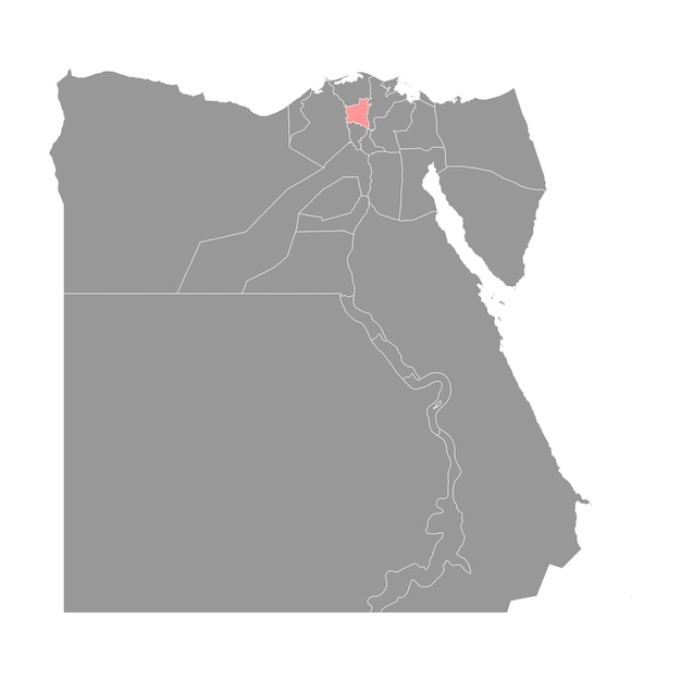 Gouvernement Gharbia kaart administratieve indeling van Egypte Vector illustratie