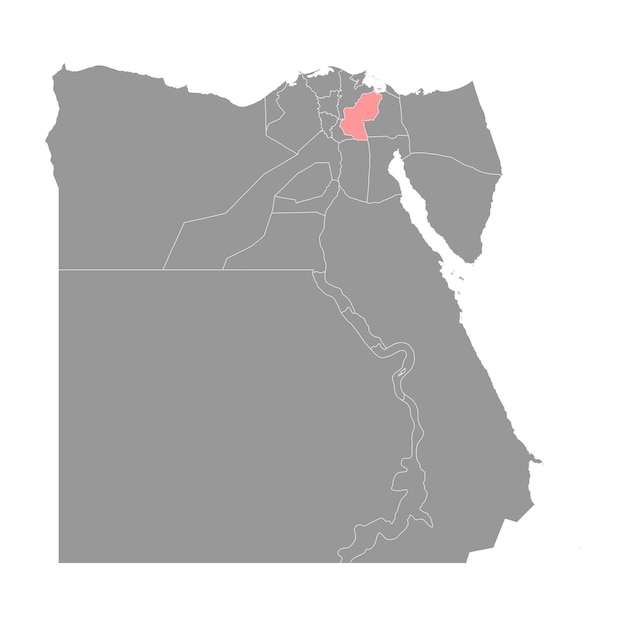 Gouvernement Sharqia kaart administratieve afdeling van Egypte Vector illustratie