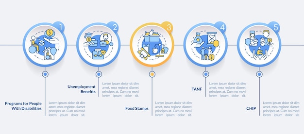 정부 혜택 원 Infographic 템플릿