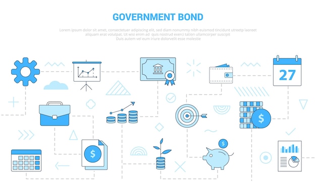 Government bond concept with  set template