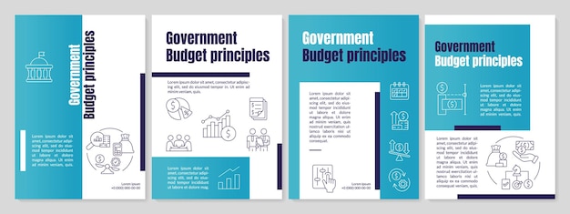 Modello di brochure blu principi di bilancio del governo