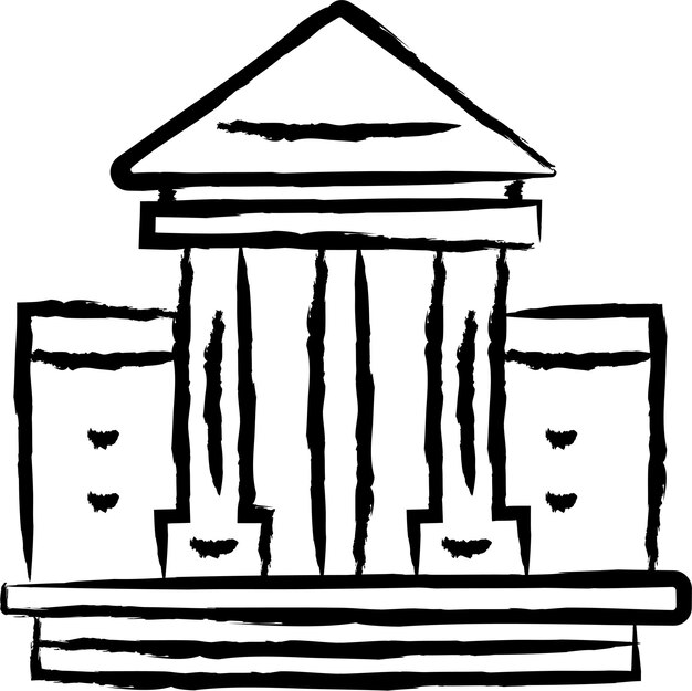 Government building hand drawn vector illustration