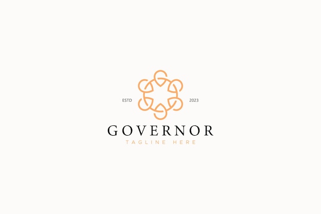 知事のサイン シンボル抽象的な円のモノグラムのロゴ営業所