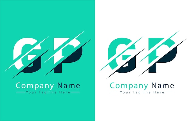 Вектор gp letter logo design template векторная иллюстрация логотипа