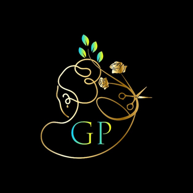 Vector gp monograms logo, salon, luxury cosmetics spa beauty vector template