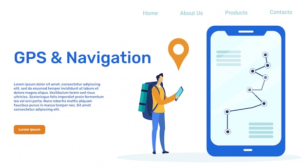 Gpsおよびナビゲーションベクトルランディングページテンプレート