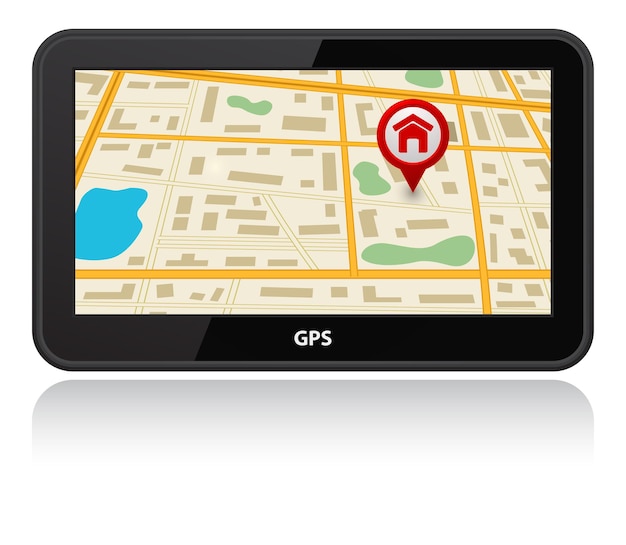 Vector gps device with pin map pointer