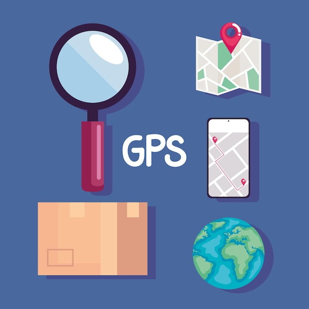 Gps en locatiepictogrammen