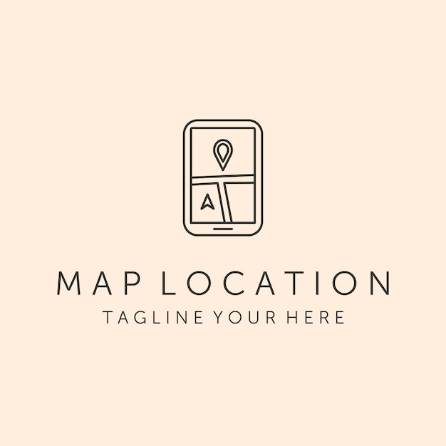 Gps icon line art logo vector symbol illustration design