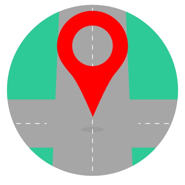 Gps icon pin crossroad Map icon location and gps navigation vector illustration