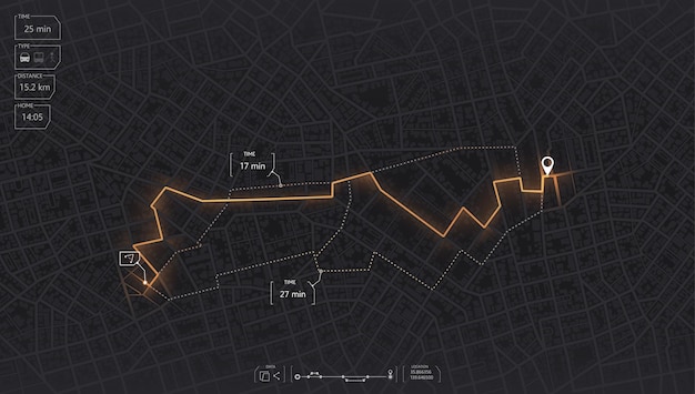 Gps-kaartnavigatie naar eigen huis bekijk van bovenaf de kaartgebouwen city bovenaanzicht