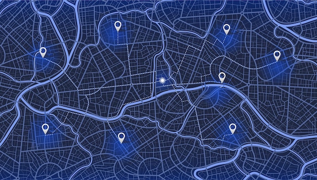 gps map navigation to own house  detailed view of city  abstract transportation background